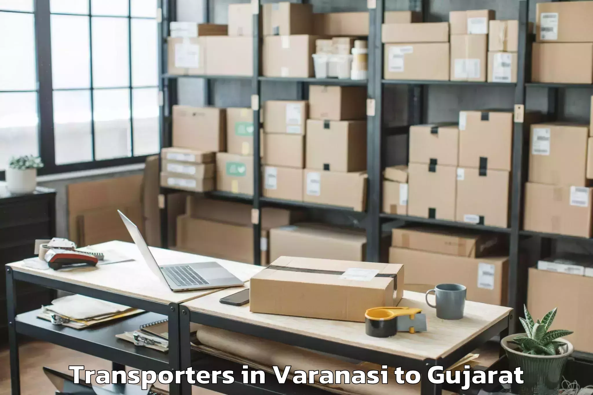 Book Varanasi to Vansda Transporters Online